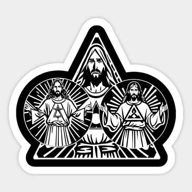 Illuminati Jesus (×3) Sticker by Jaymz Weiss Designz